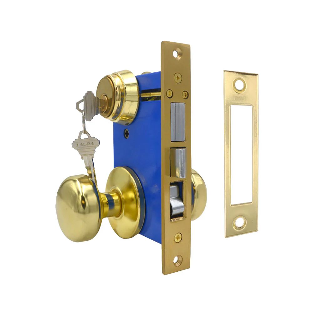 ECS HARDWARE - Durable Mortise Lockset Gate Lock with Knob US3 Gold SC1 Keyway - Double Sided - Right Handed Questions & Answers