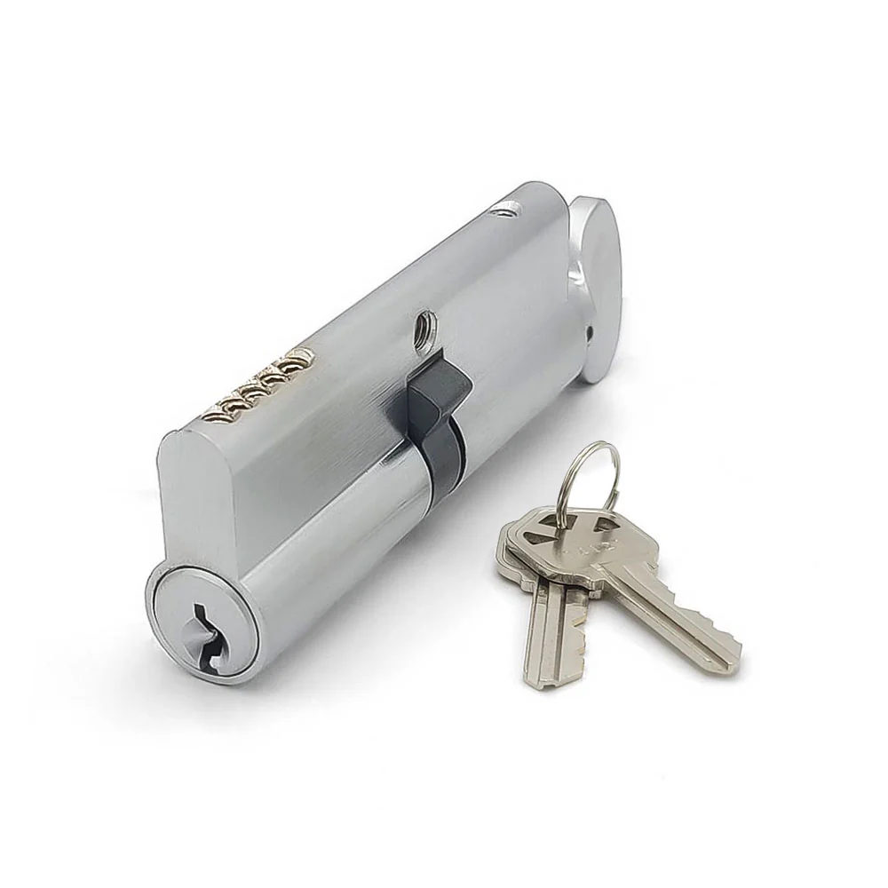 ECS HARDWARE - Durable Premium Profile Cylinder Single Sided Thumb Turn - 3-1/2" 26D Satin Chrome KW1 Questions & Answers