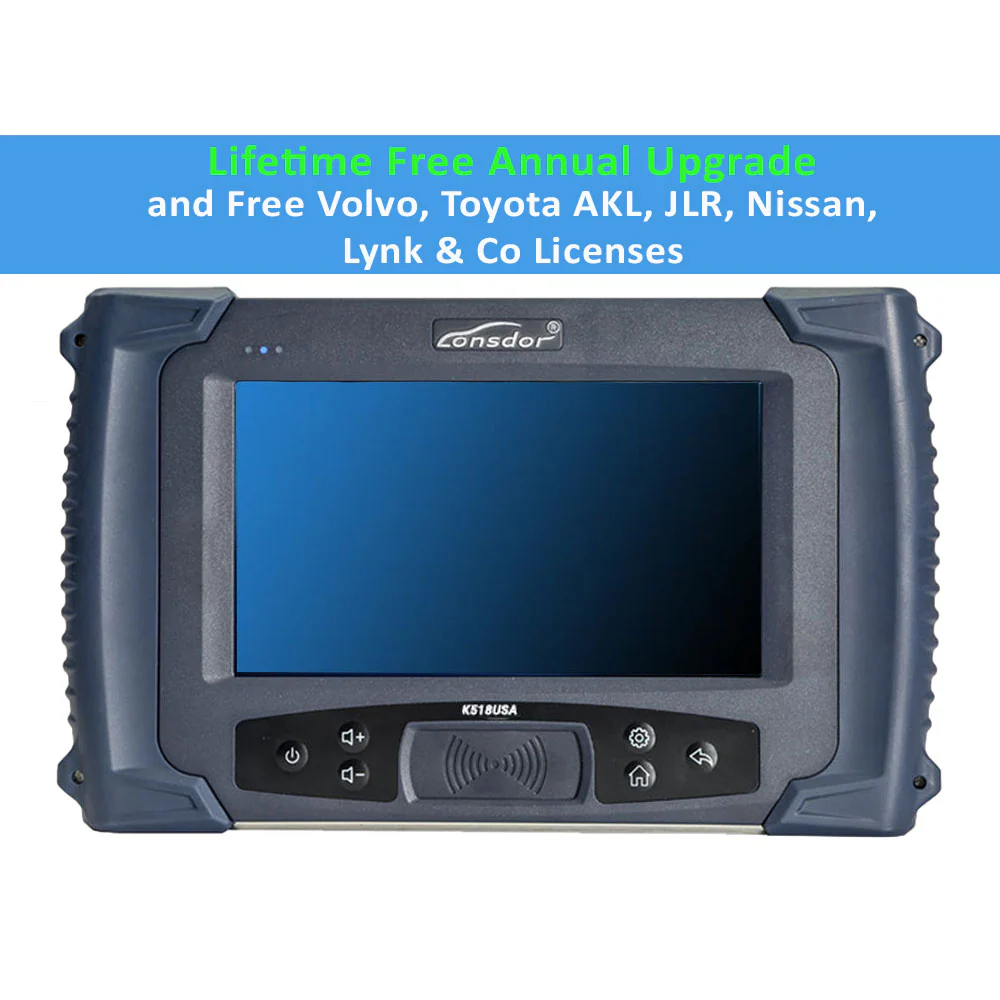 Lonsdor K518USA Key Programmer (USA Version) with Free Lifetime Annual Upgrade and Free Volvo, Toyota AKL, JLR, Nissan, Lynk & Co Licenses Questions & Answers