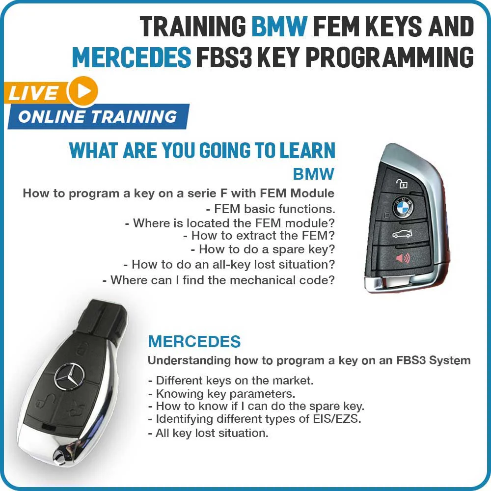 Online Live Training BMW FEM Keys and MERCEDES FBCS Key Programming Questions & Answers