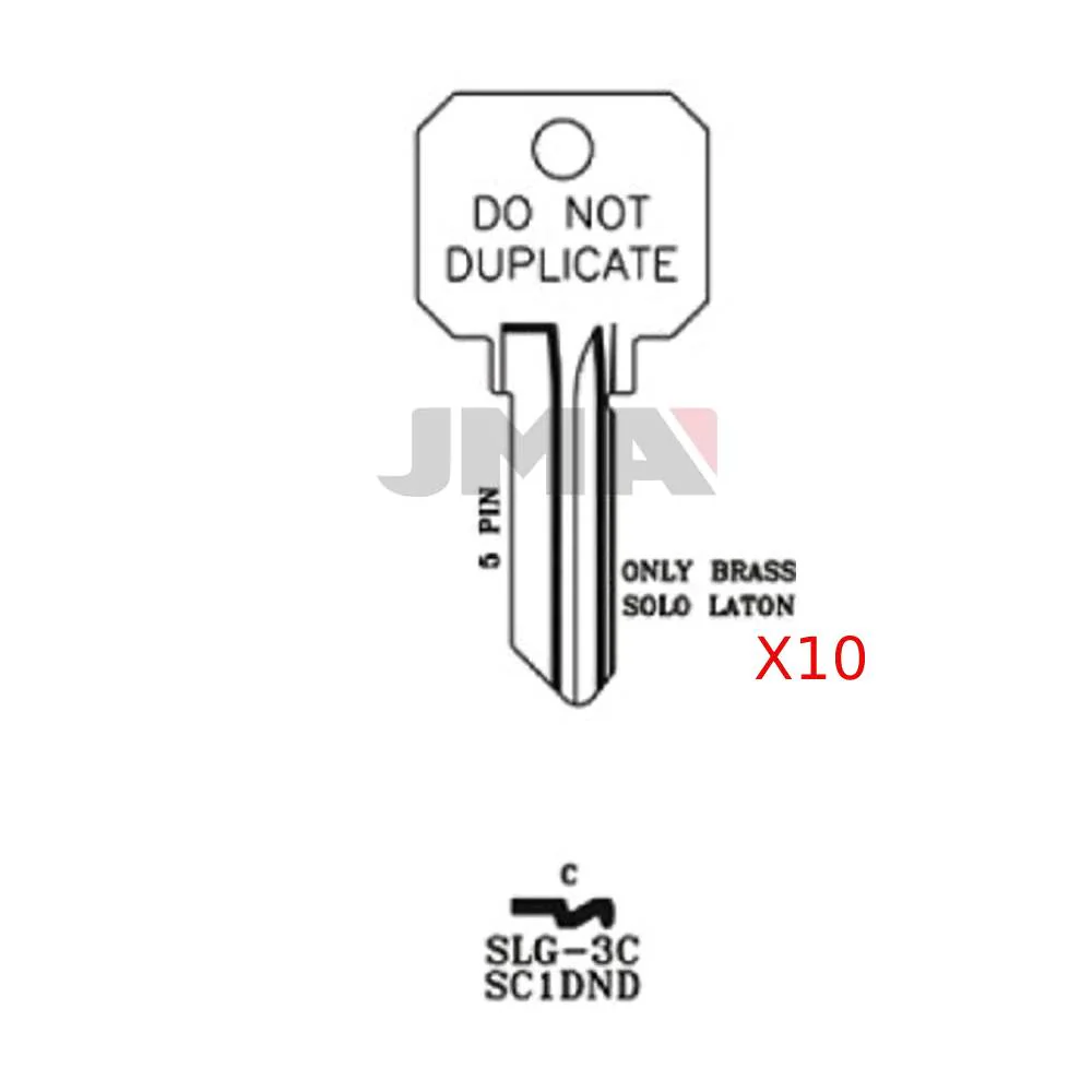 JMA SLG-3C / DNDSC1 Schlage Key Brass Duplication Prohibited (Pack of 10) Questions & Answers