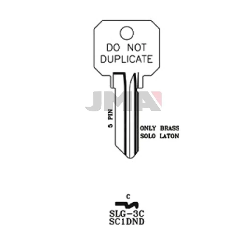 JMA SLG-3C / DNDSC1 Schlage Key Brass Duplication Prohibited Questions & Answers