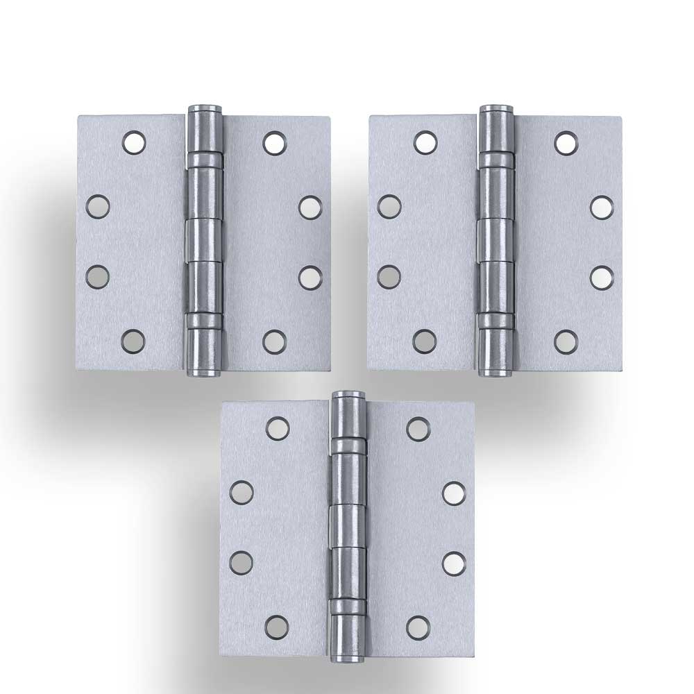 TELL HG100004 Mortise Door Hinge Ball Bearing - 4-1/2" x 4-1/2" Brushed Chrome (US26D) (3-Pack) Questions & Answers