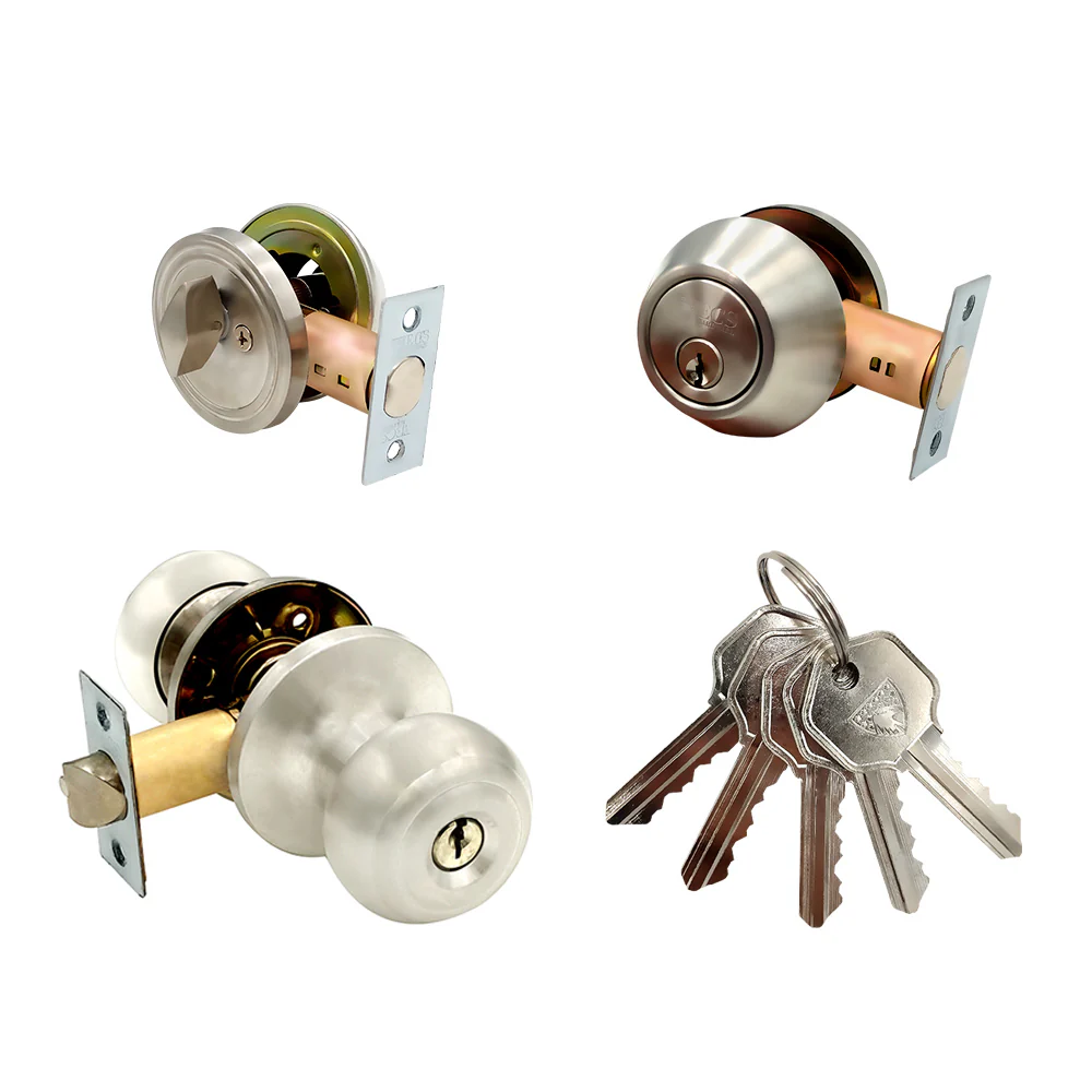 ECS HARDWARE - Durable Combo Lockset w/ Single Knob & Deadbolt - Entrance - Stainless Steel - Grade 3 (KW1) Questions & Answers