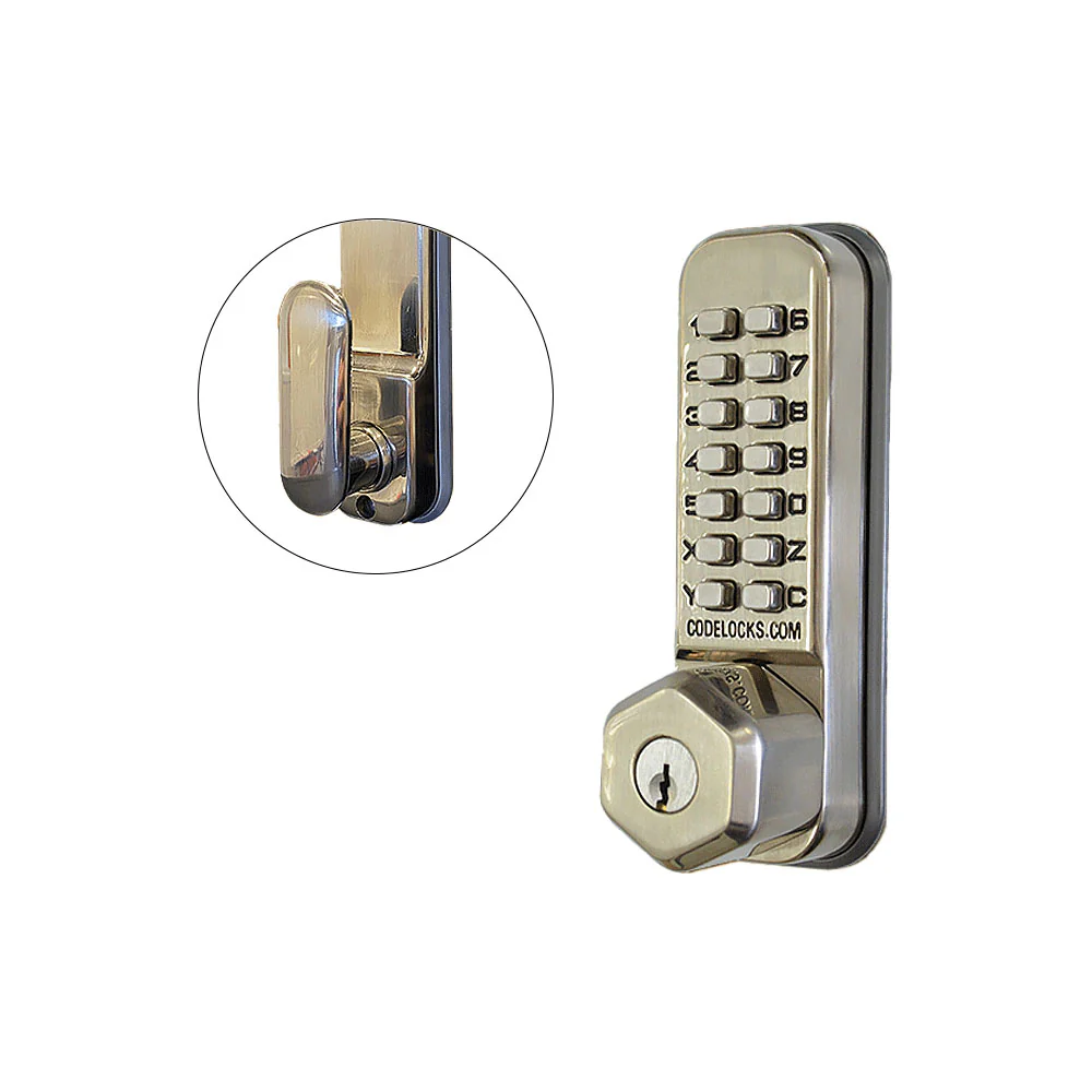 Codelocks CL250 Mechanical, Light Duty, Grade 2, Stainless Steel, 2 3/8 - 2 3/4 Backset, Tubular Mortise Latchbolt with Key Override Feature Questions & Answers