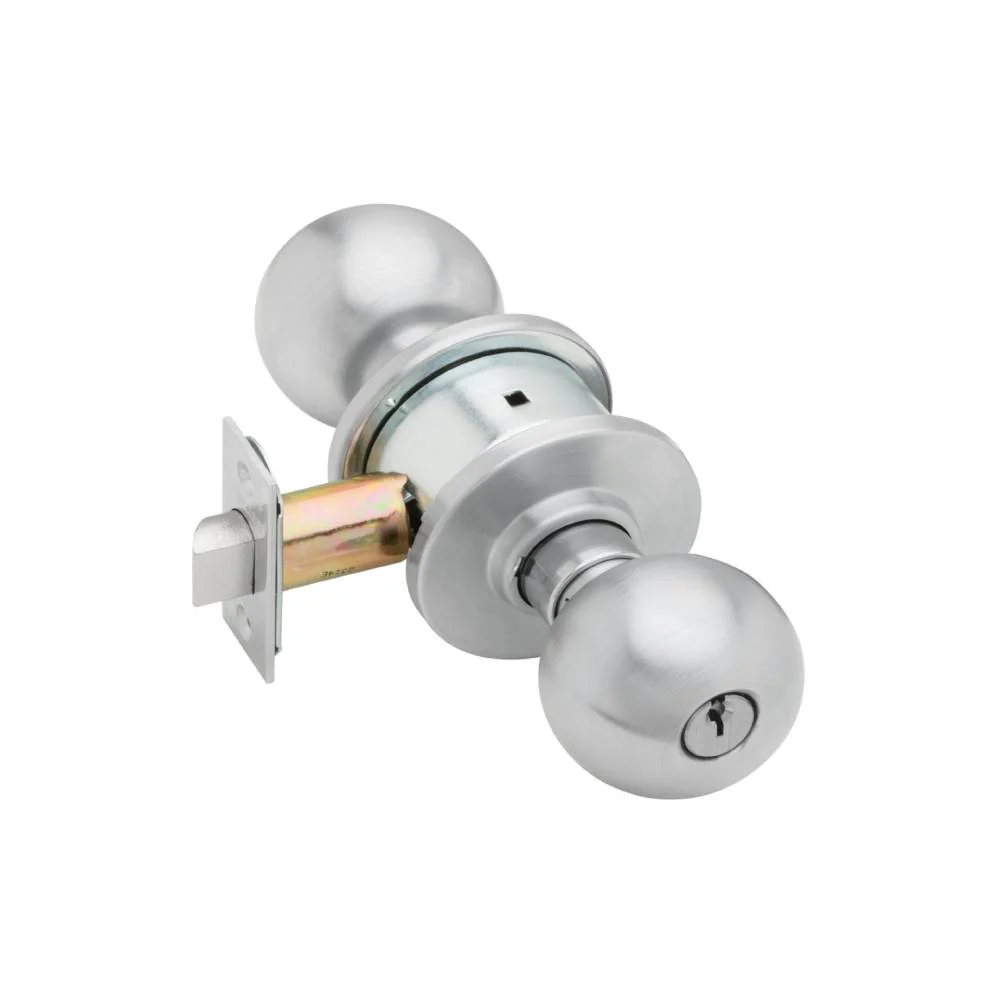Schlage - A53PD - Entrance Cylindrical Lock with 2-3/8 Backset and 2-3/4 T-Strike - Orbit Knob - C Keyway - Grade 2 - 626 (Satin Chrome Finish) Questions & Answers